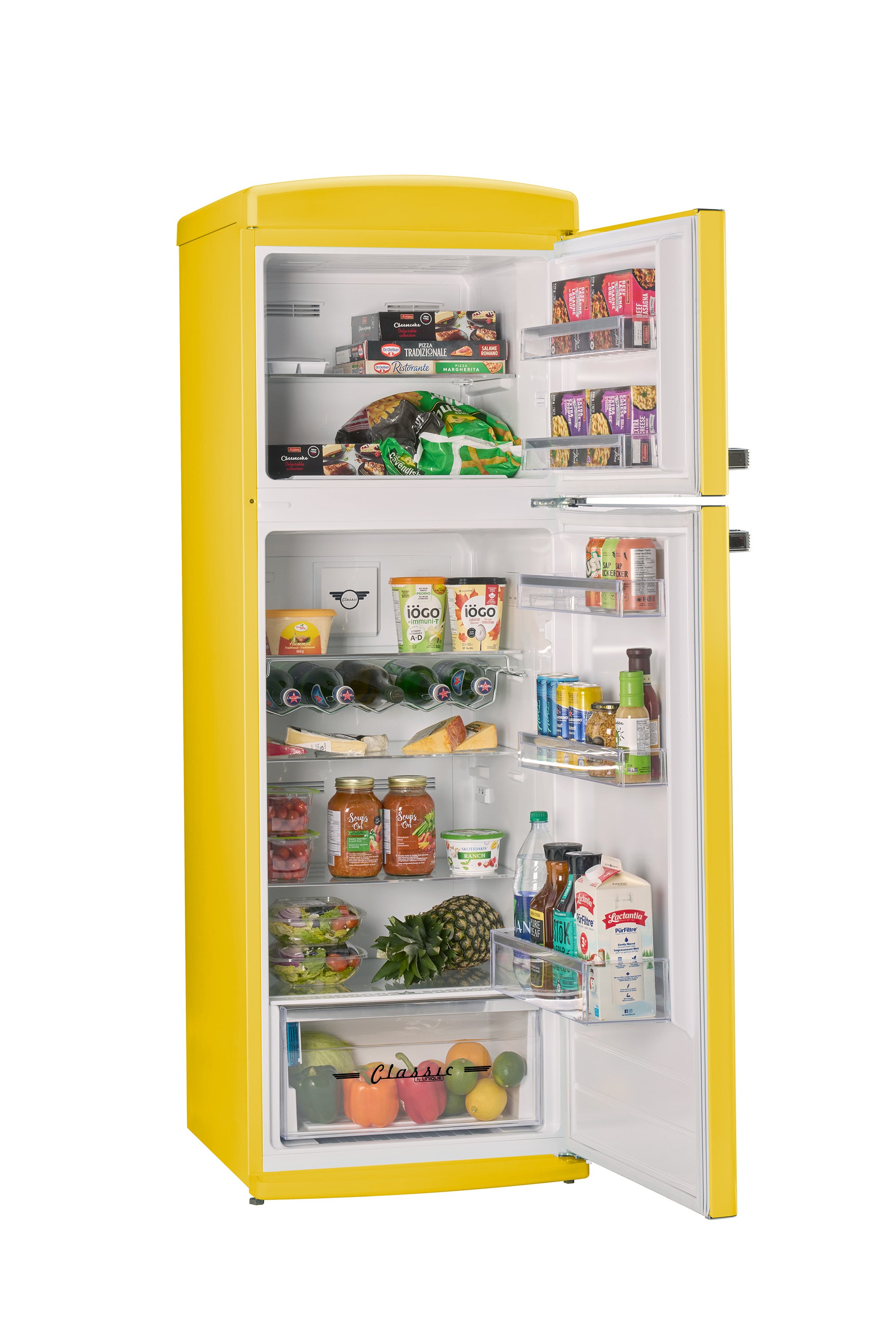 Unique 310L Canary Yellow Top Mount Refrigerator – Unique Appliances