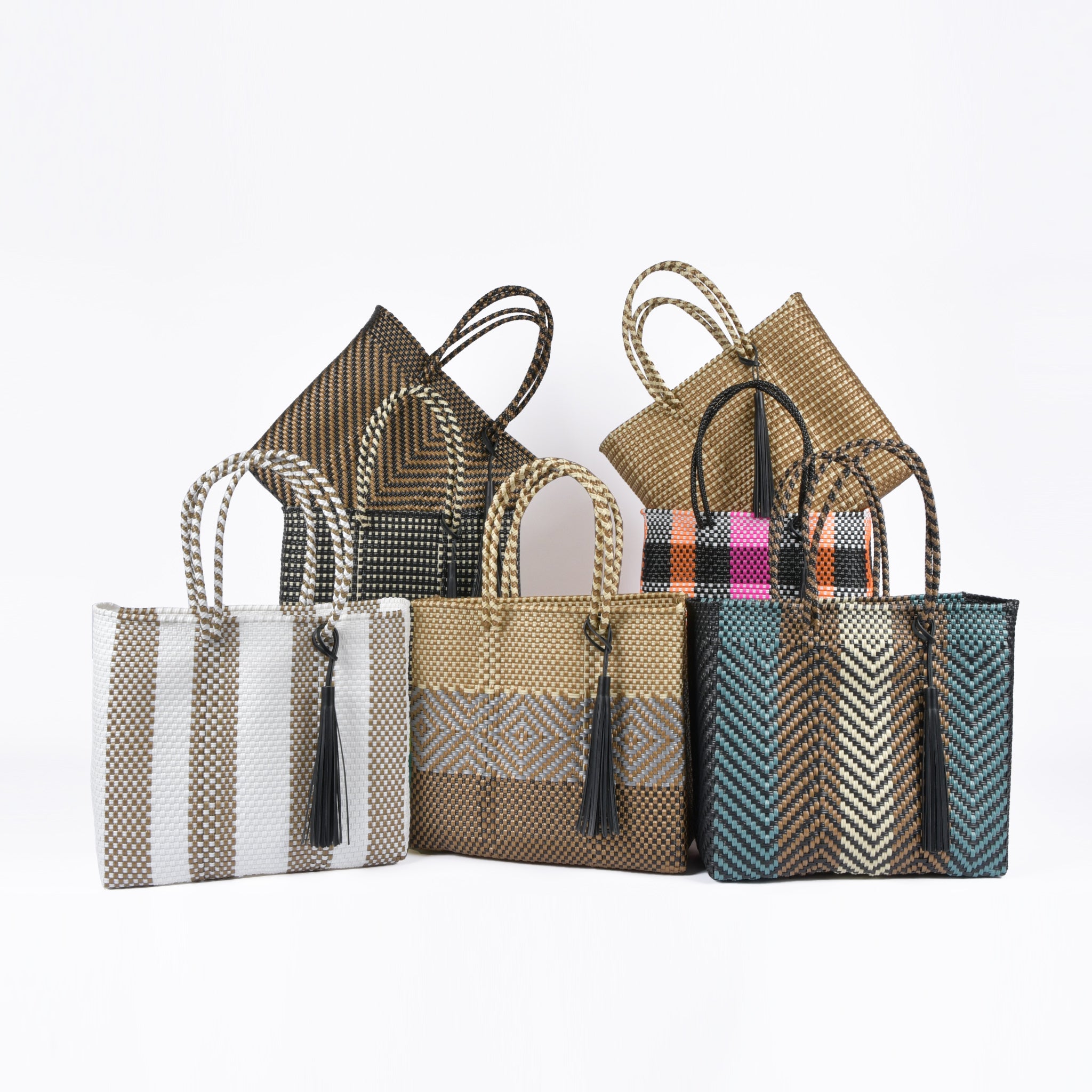 メルカドバッグ Mサイズ キンガム ブラック×クリーム