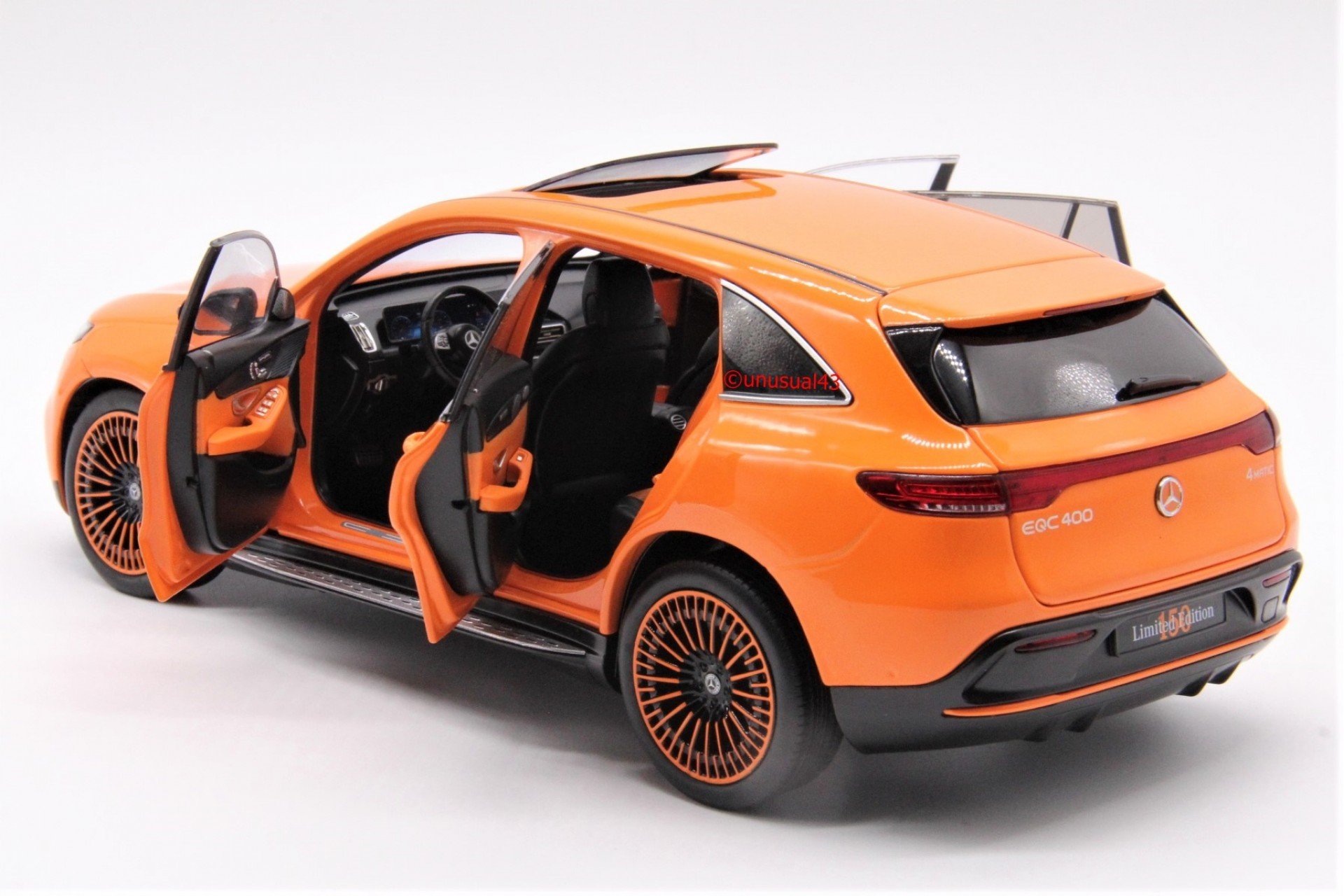 1/18th Mercedes Benz EQC 400 4MATIC IAA 2019 Orange Dealer Box