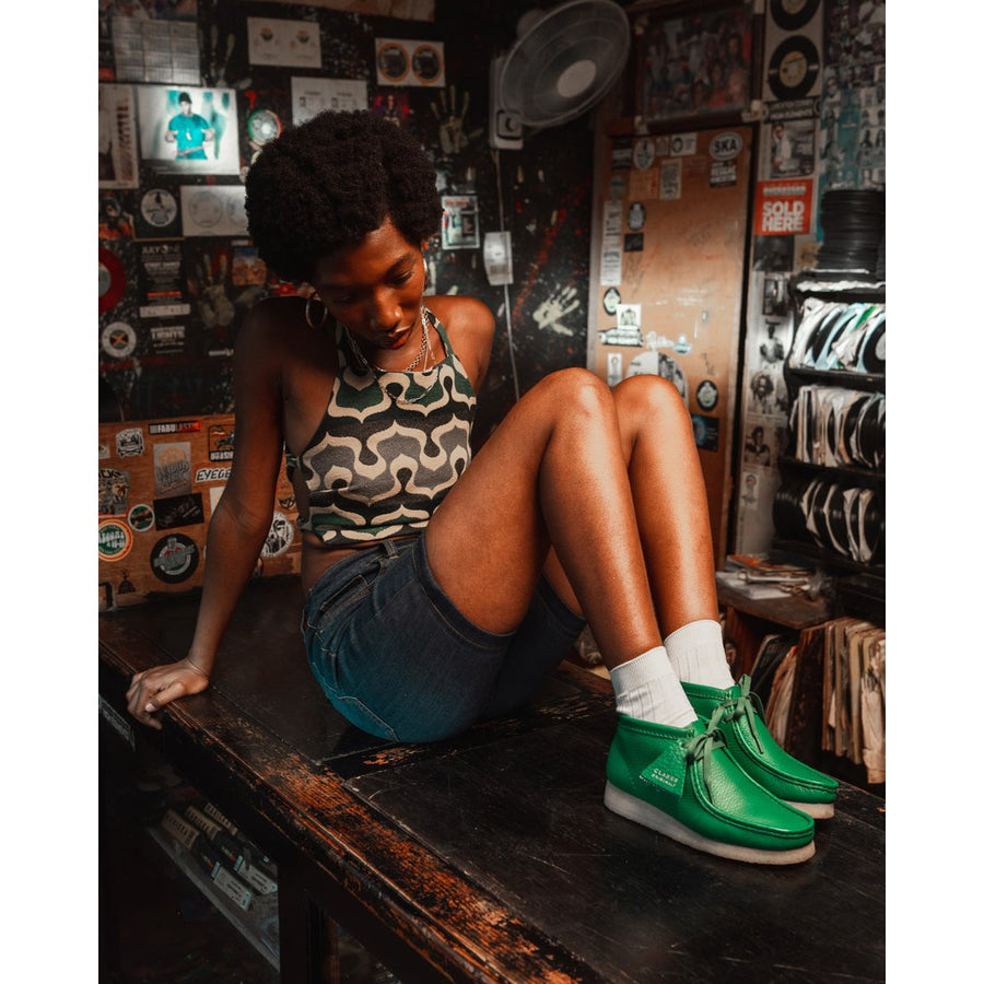 Clarks〉Wallabee Boot / Cactus Green Lea (Womens)｜UP NORTH ONLINE