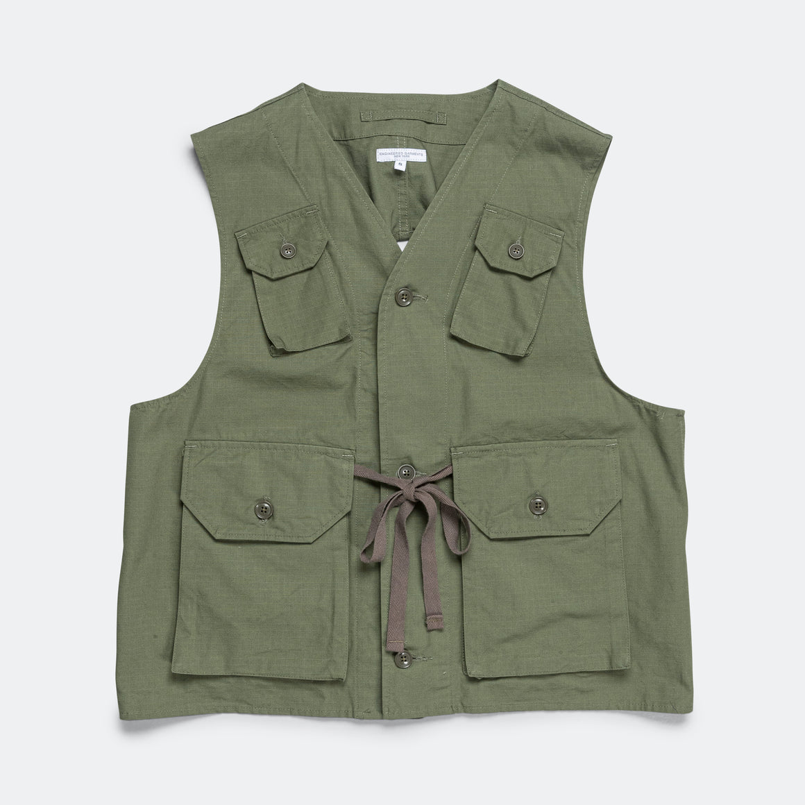 Engineered Garments C-1 Vest - Olive Cotton Ripstop | UP THERE