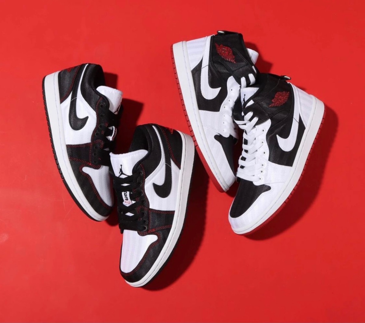 Nike Wmns Air Jordan 1 Low & Mid SE ULT “White/Black-Gym Red”が
