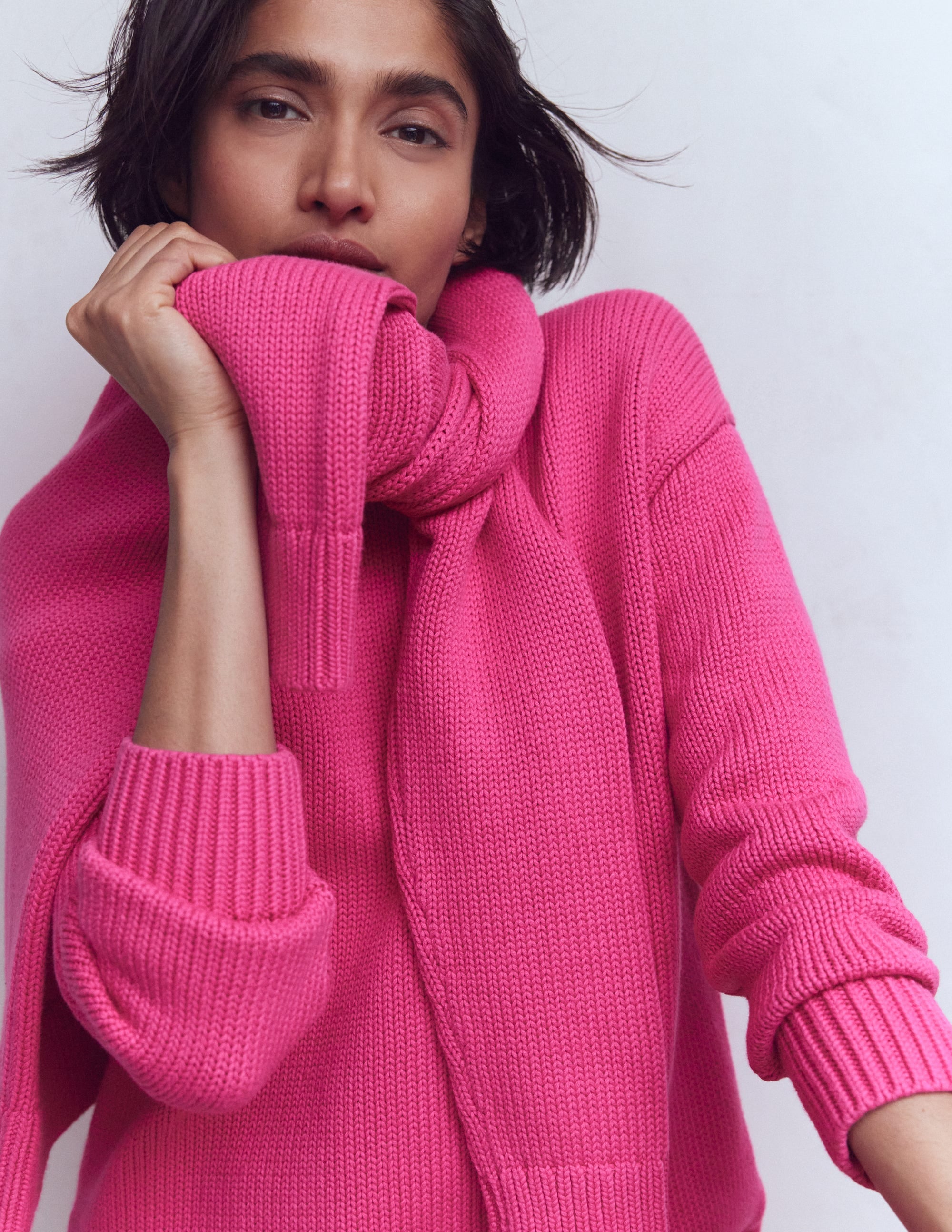 Lucy Oversized Cotton Jumper-Pink Peony | Boden USA