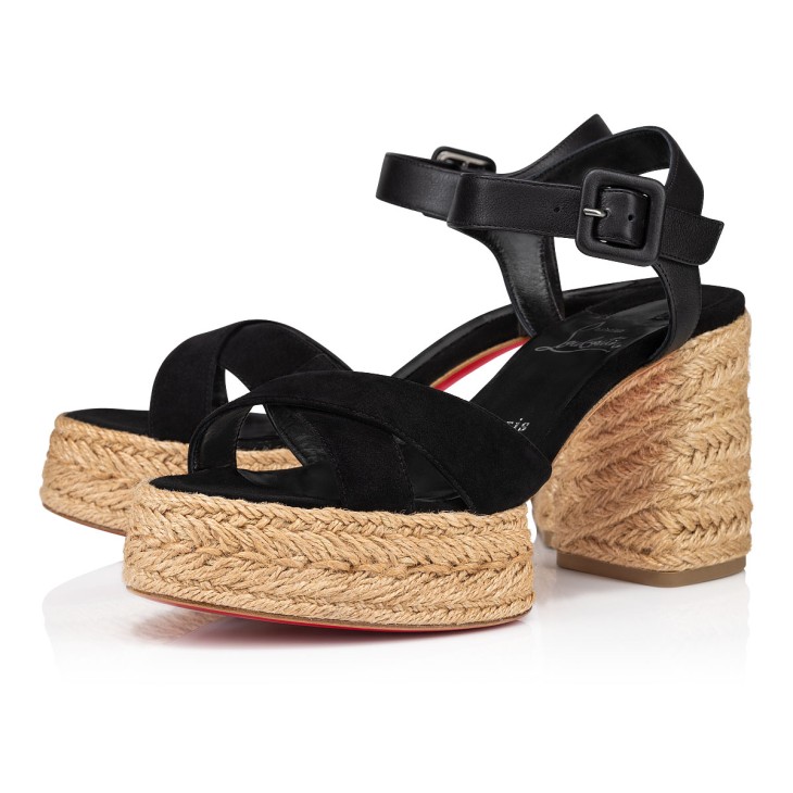 Calakala - 85 mm Espadrilles - Suede and calf leather - Black