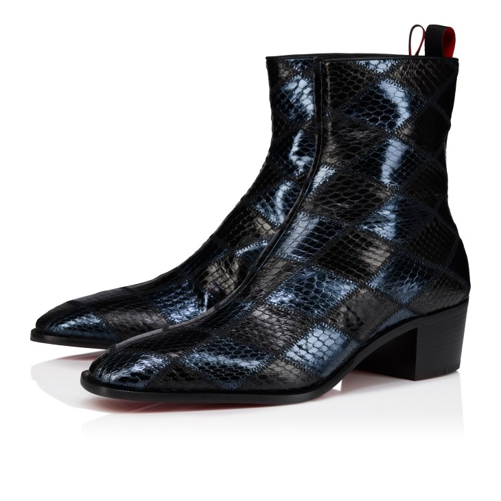 Ziggissimo Forever - Boots - Patchwork watersnake leather - Black