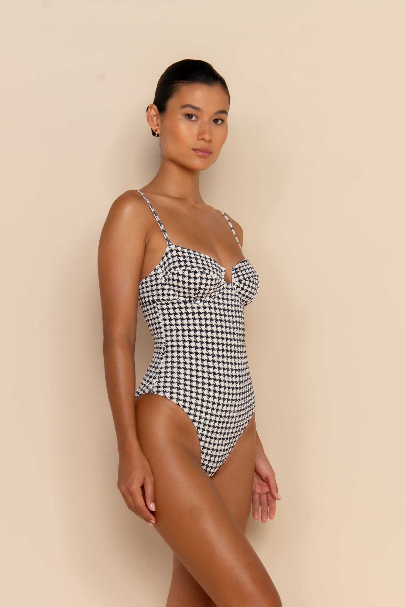 ESCAPE UNDERWIRE ONE PIECE - HOUNDSTOOTH – ELCE US