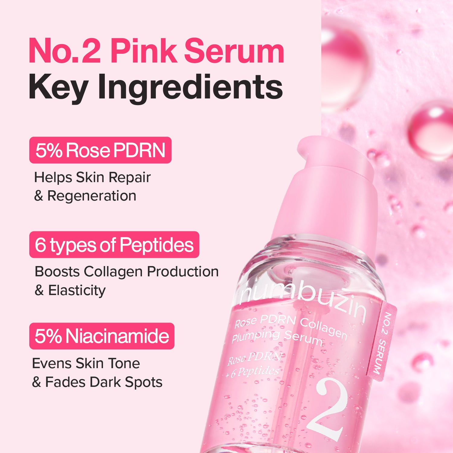 No.2 & 2X Rose PDRN Collagen Plumping Serum Mini Kit (10EA)