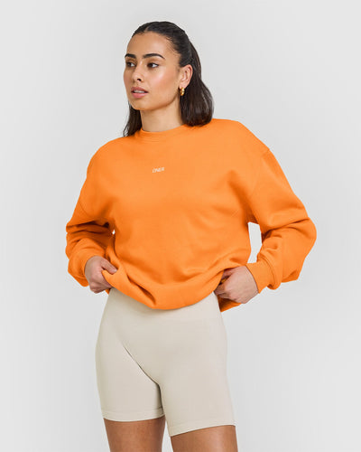 Women's Orange Sweatshirt - Crew Neck | Oner Active US