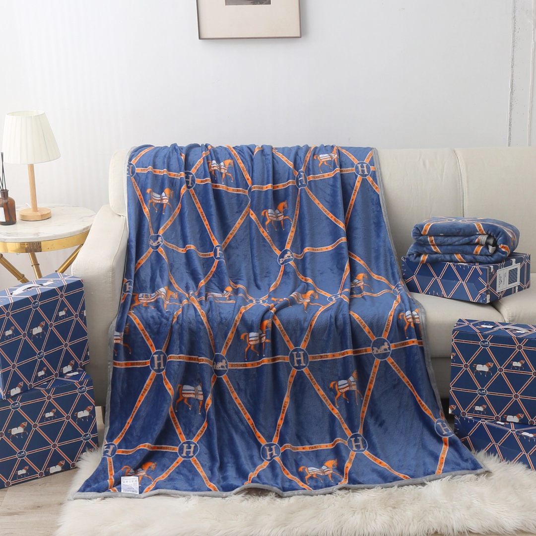 170×140cm エルメス HERMES ビーチタオル ブランケット 毛布 170×140cm