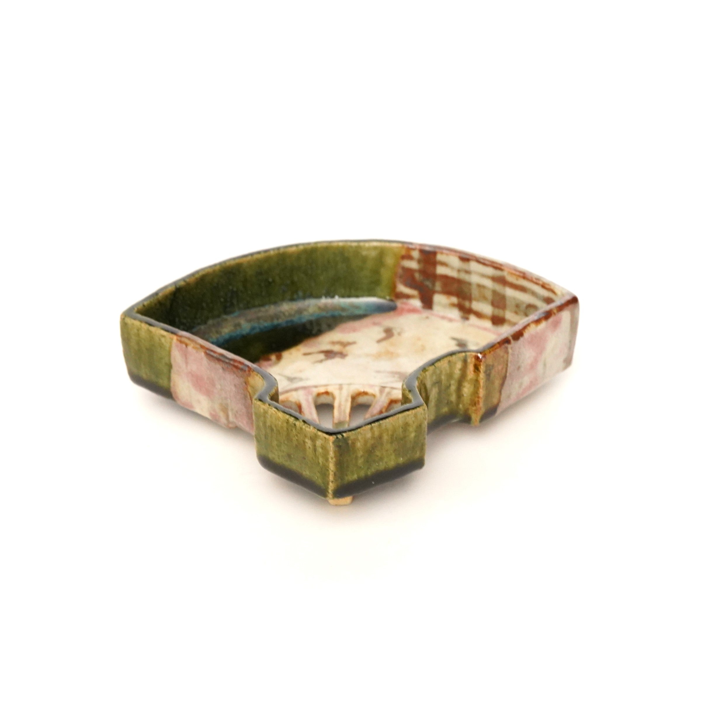 宮田真幸】織部扇面向付 – うつわ御結