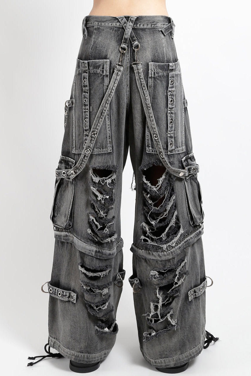 Tripp NYC Shredder Denim Full Force Pants [BLACK FOG WASH
