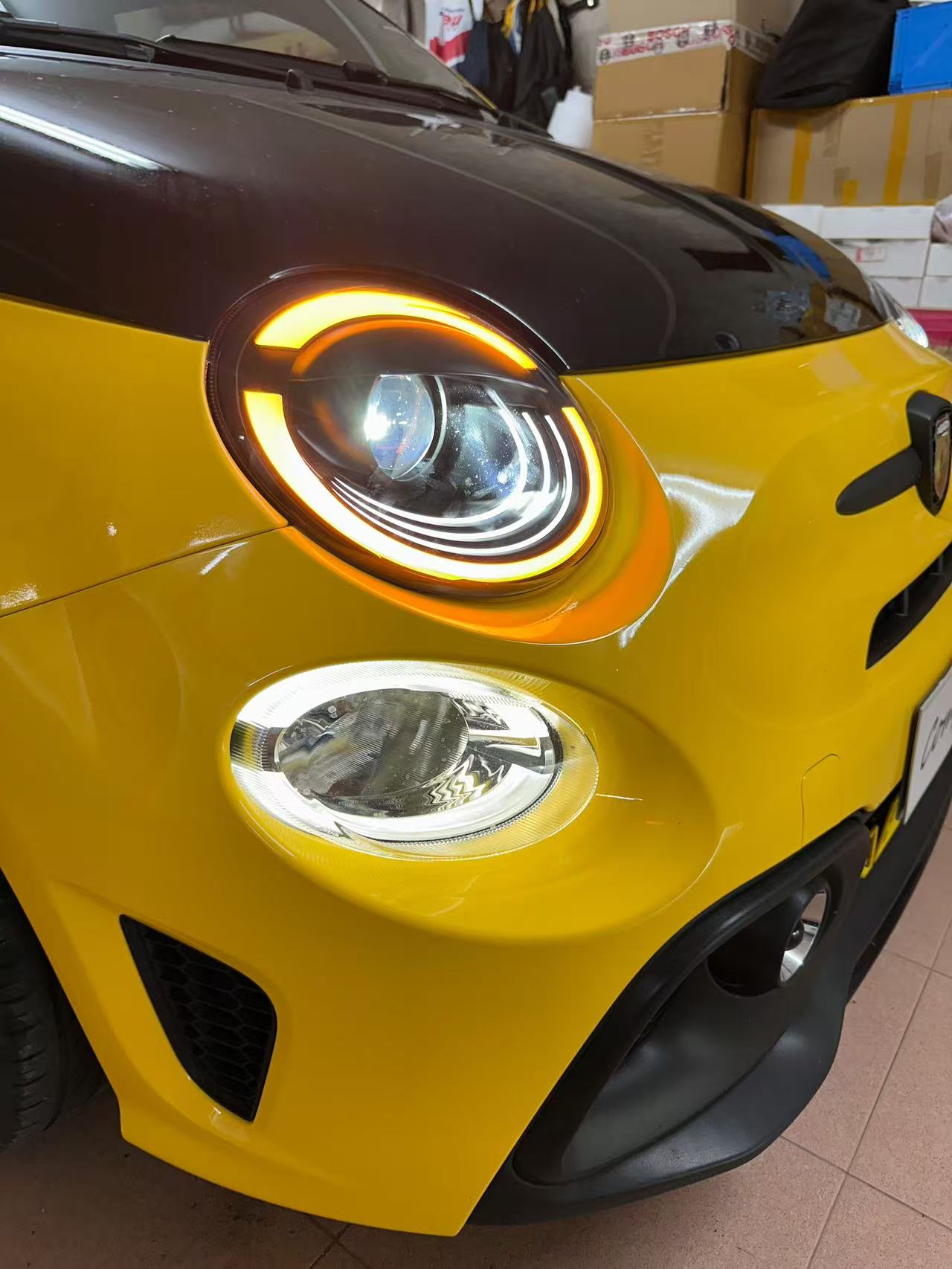 One set of LED headlights for 2012-2019 Fiat 500 500e Abarth North