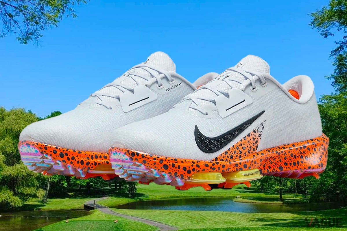 オレンジのダチョウ柄」がゴルフ場で映える！ ナイキの「人気ゴルフ