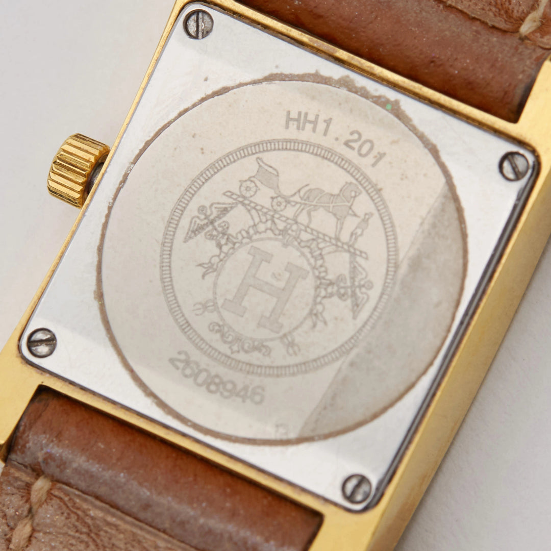 HERMES/エルメス】Hウォッチ ゴールド金具 革ベルト レディース腕時計