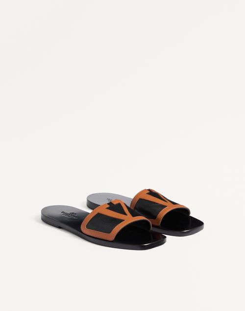 Viva Superstar Slide Sandal In Nappa Leather for Man in Black