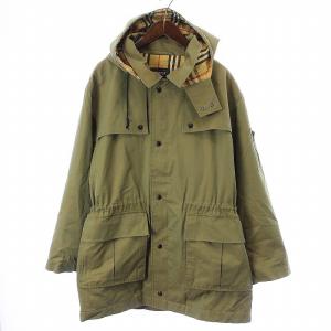 モッズコート 裏チェック 無地 コットン 99Q5652 カーキ グリーン XXL