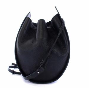 ドローストリングポーチ ショルダーバッグ レザー 黒（2022/08/08買取