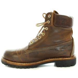 アースキーパーズ ワークブーツ レザー レースアップ 7.5 25.5cm 茶