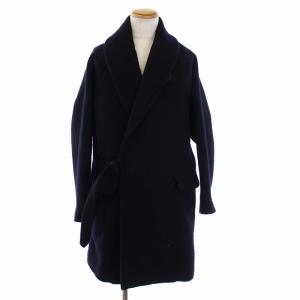 19AW ウールショールカラーコート ロング 3 紺 Q03-04009（2023/12/20
