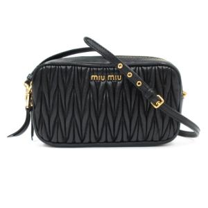 5NF011 マテラッセ ショルダーバッグ レザー 黒（2022/10/18買取