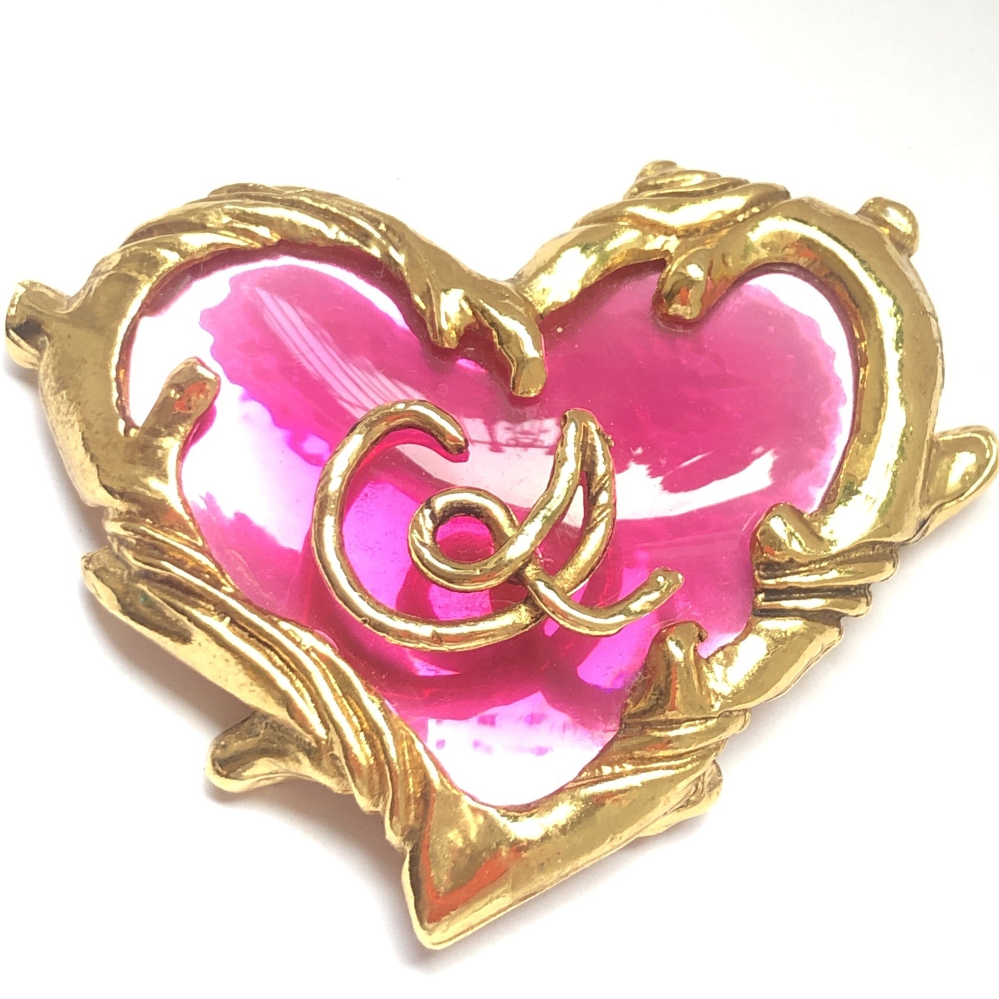 Christian Lacroix Pink Heart Pin – Very Vintage