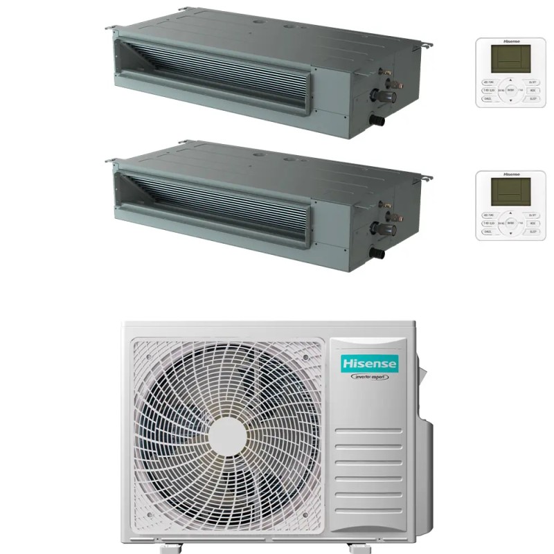Condizionatore con inverter canalizzato Hisense dual split 18000+