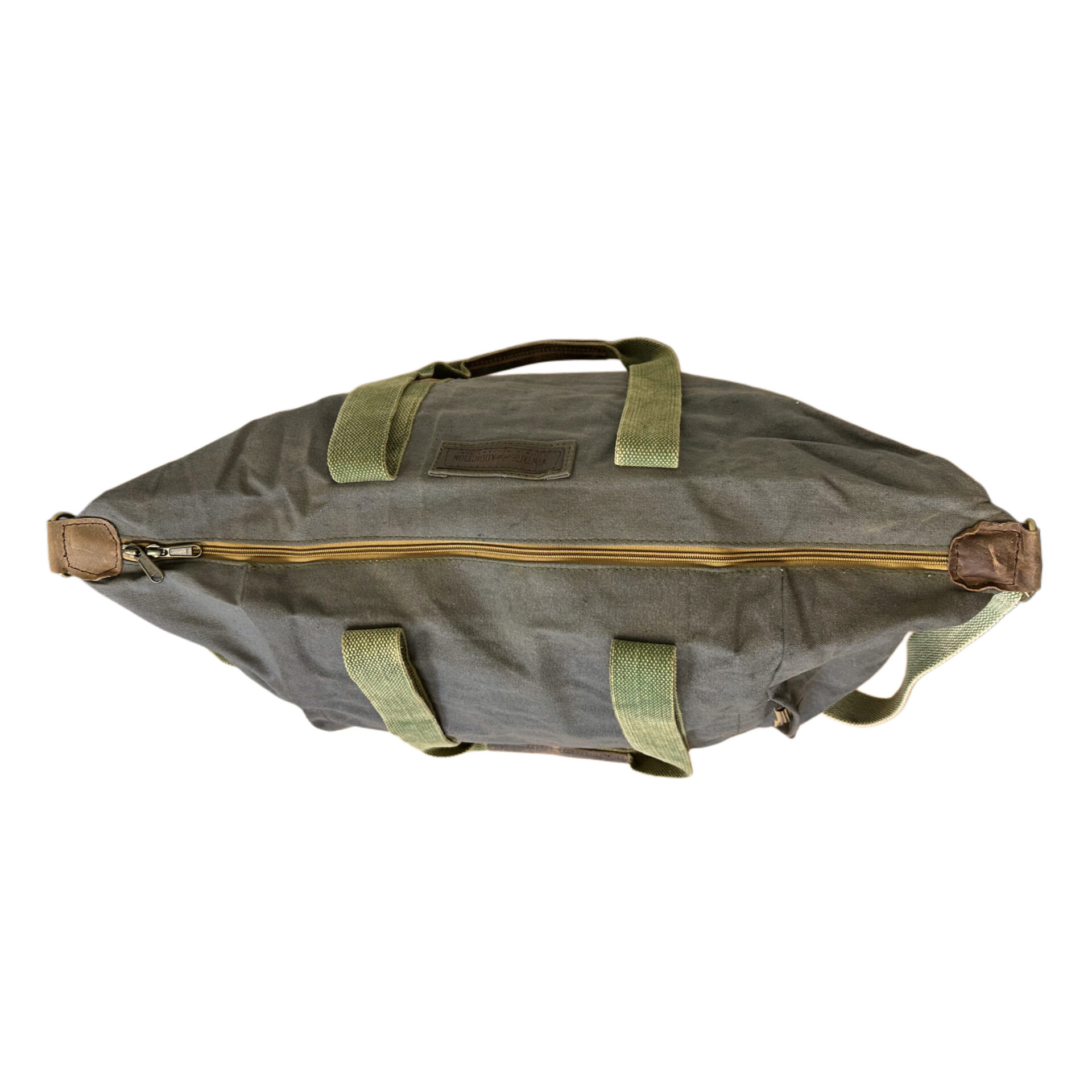 Olive Green Canvas Weekender Duffle Bag - Vintage Addiction