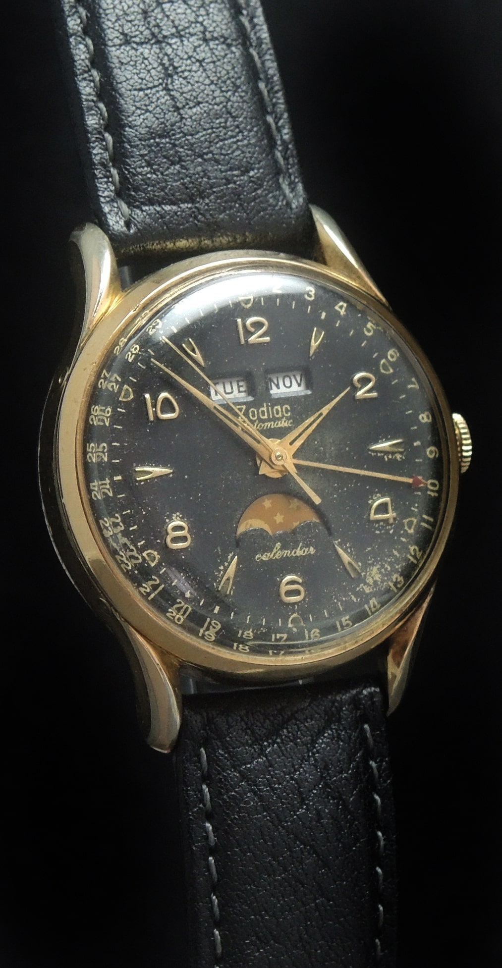 Zodiac Triple Date Datora Calendar Moonphase Automatic | Vintage