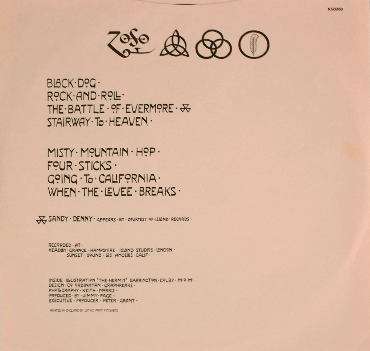 LED ZEPPELIN IV UK Album Cover Gallery & 12