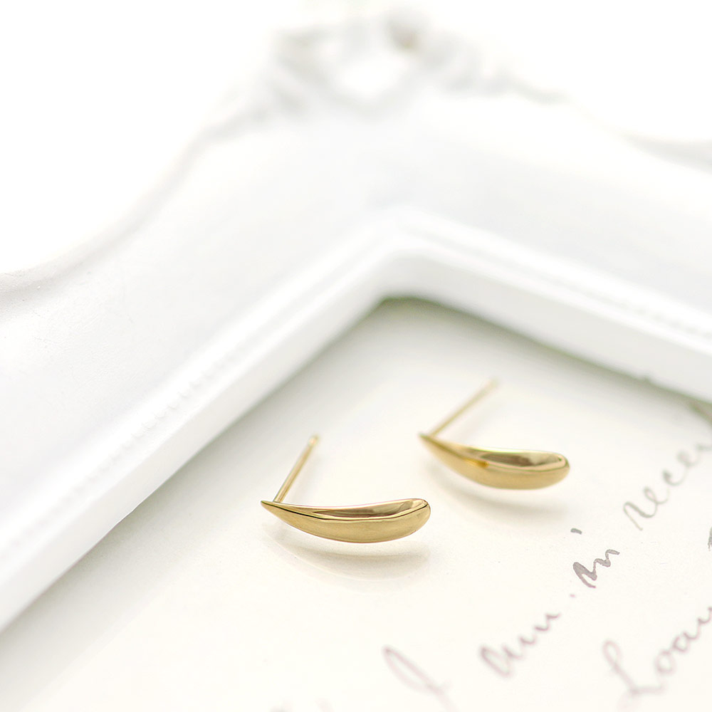 アクセサリーのプレゼント K18YG ティアドロップ ピアス 18金イエロー