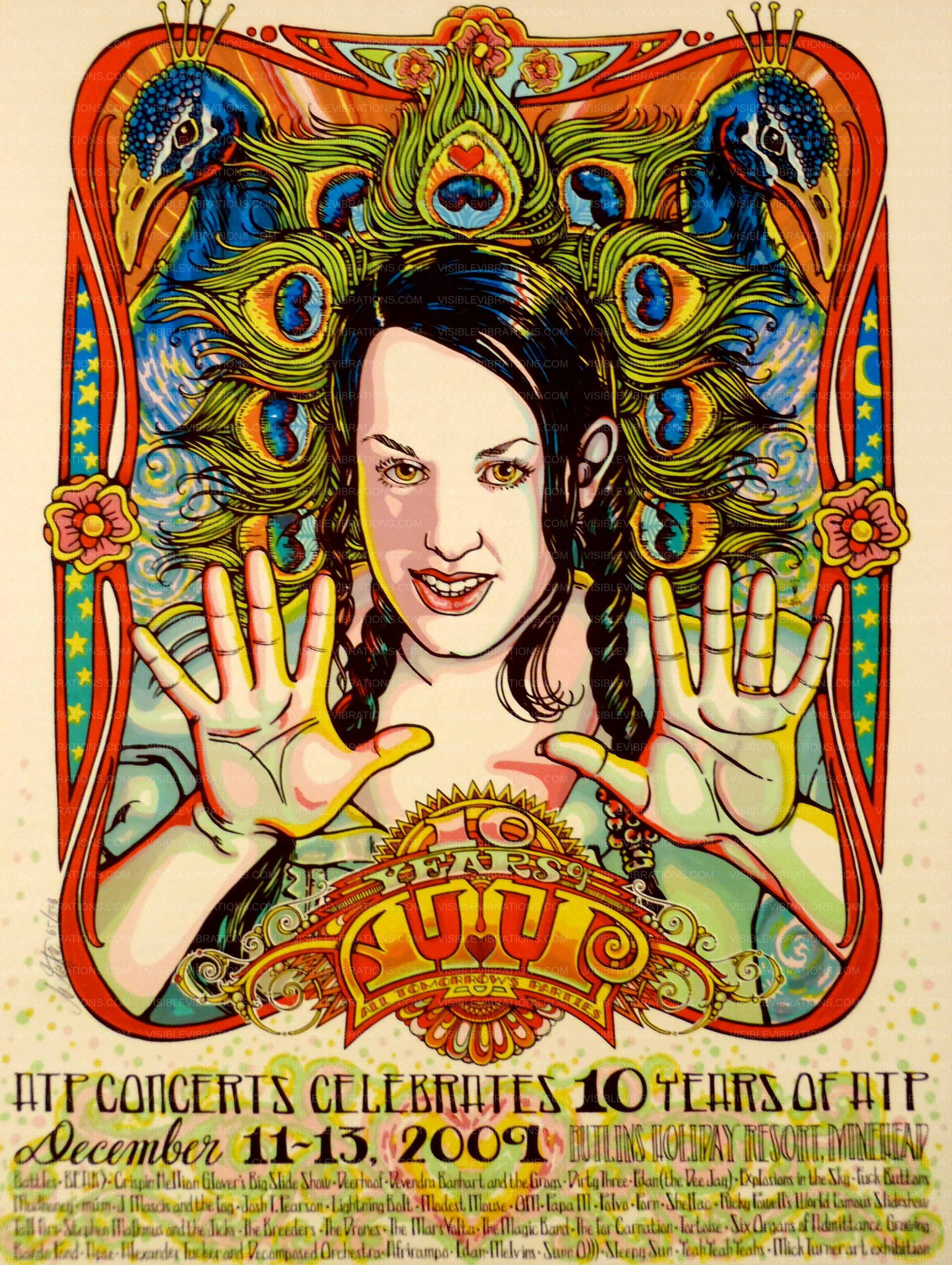 The Melvins Poster w/ Yeah, Yeah, Yeahs & Modest Mouse 2009 Concert