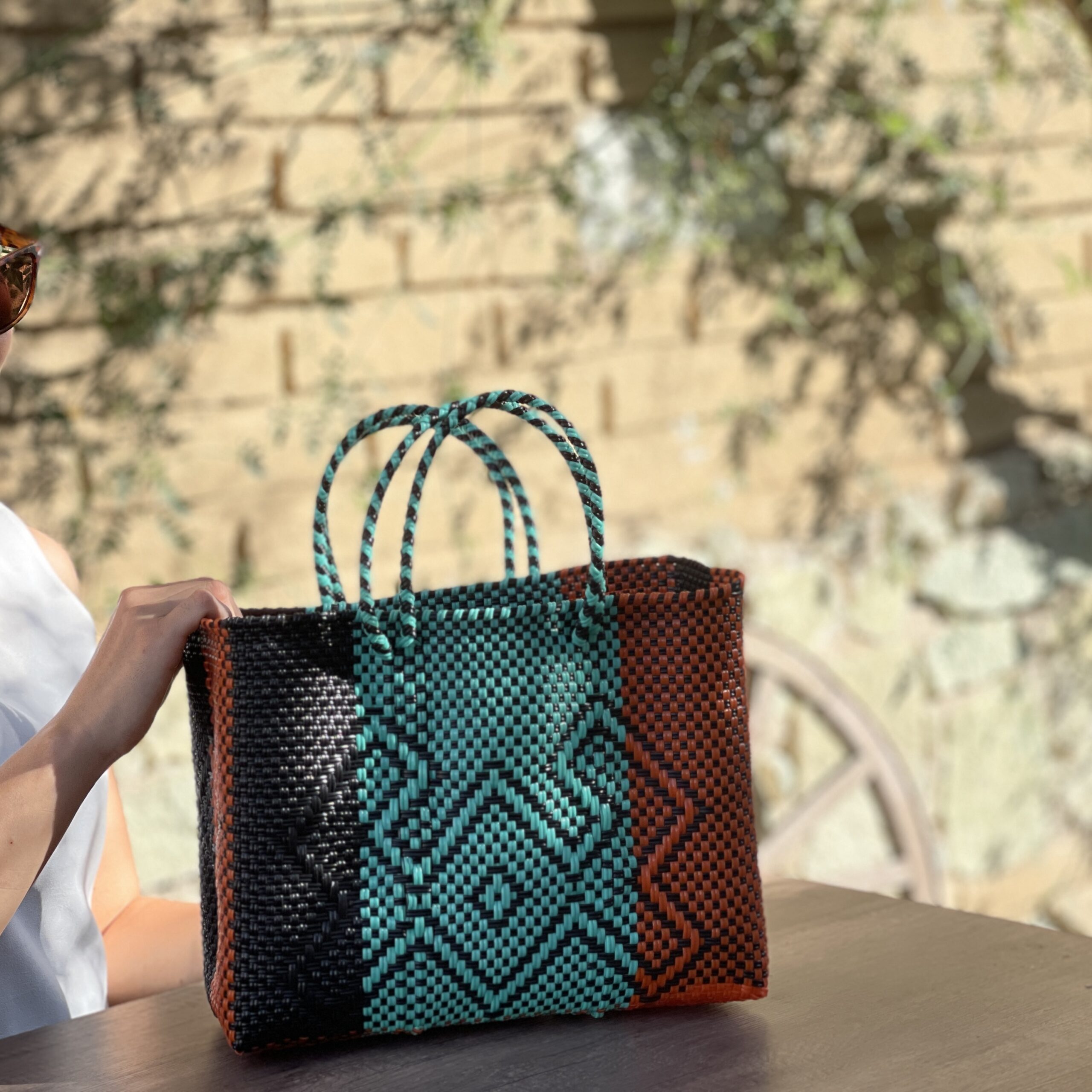 メルカドバッグSSC 黒/ミント/オレンジ（カングレホ） | メキシコ直