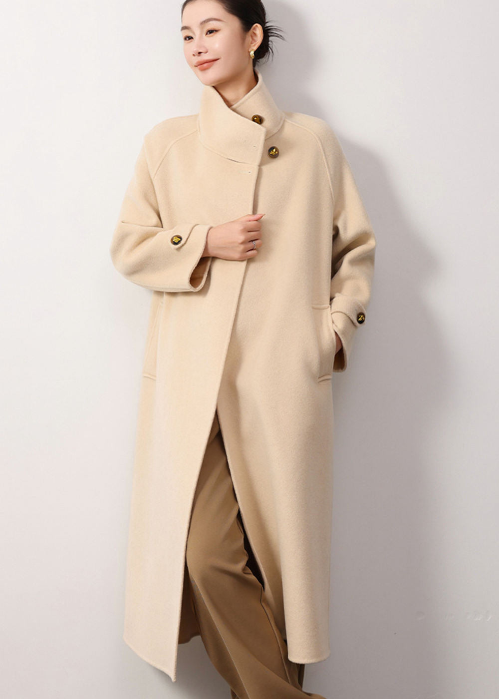 Maggie Stand Collar Double Face Wool Coat – Vivian Seven