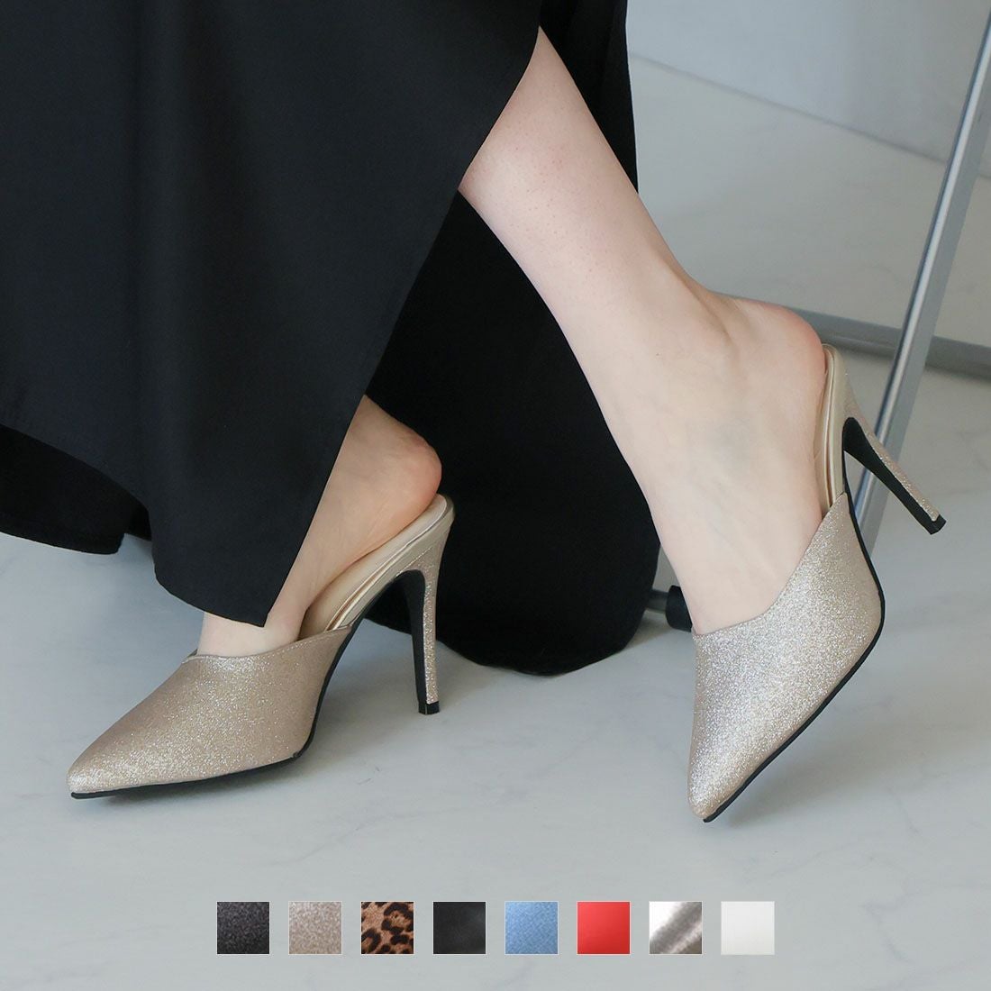 2026年春新色追加】ポインテッドトゥピンヒールミュール ｜靴