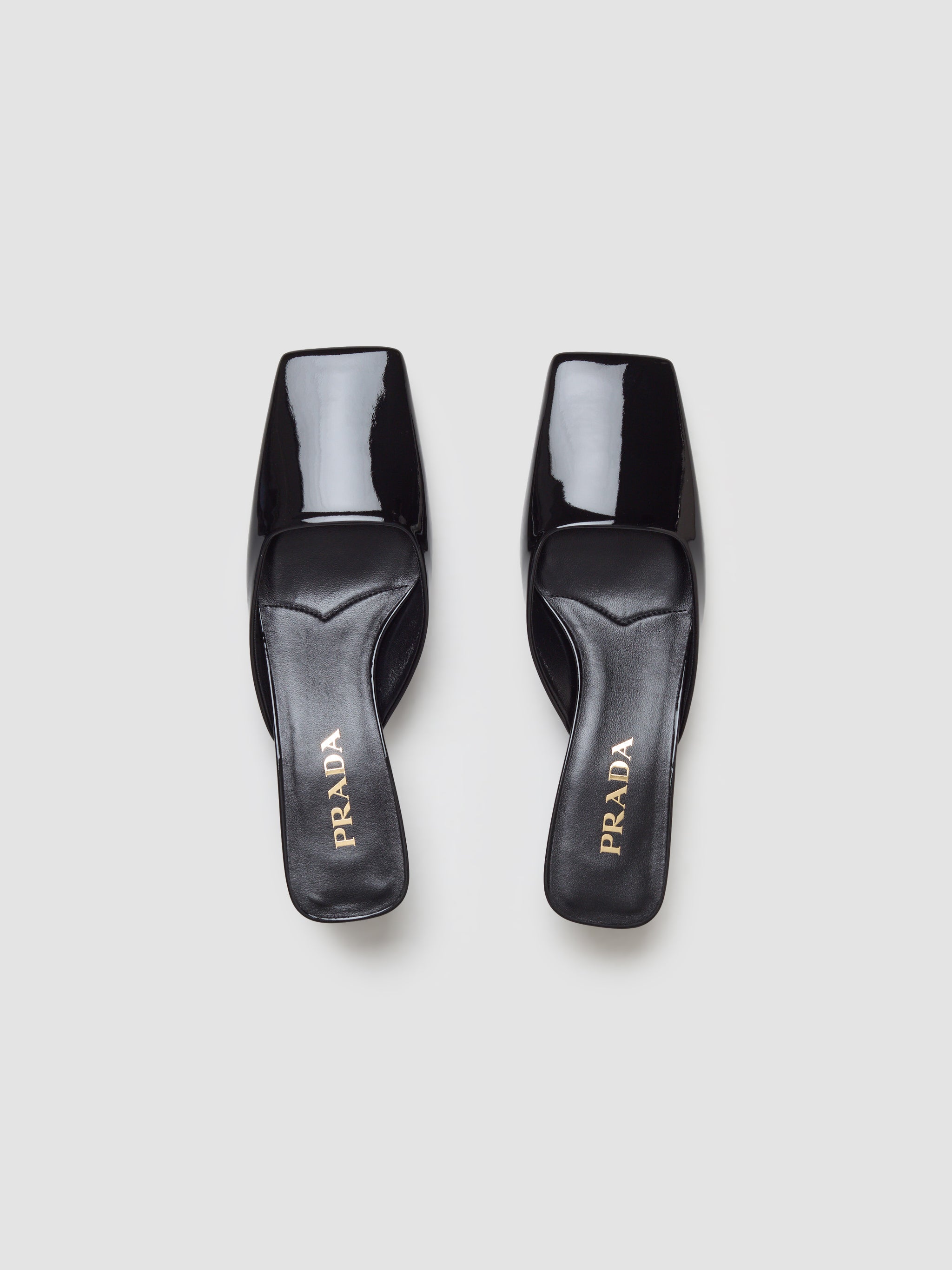 Prada - Patent Leather Mules in Black - 1I479N_069_F0002 – Voo Store