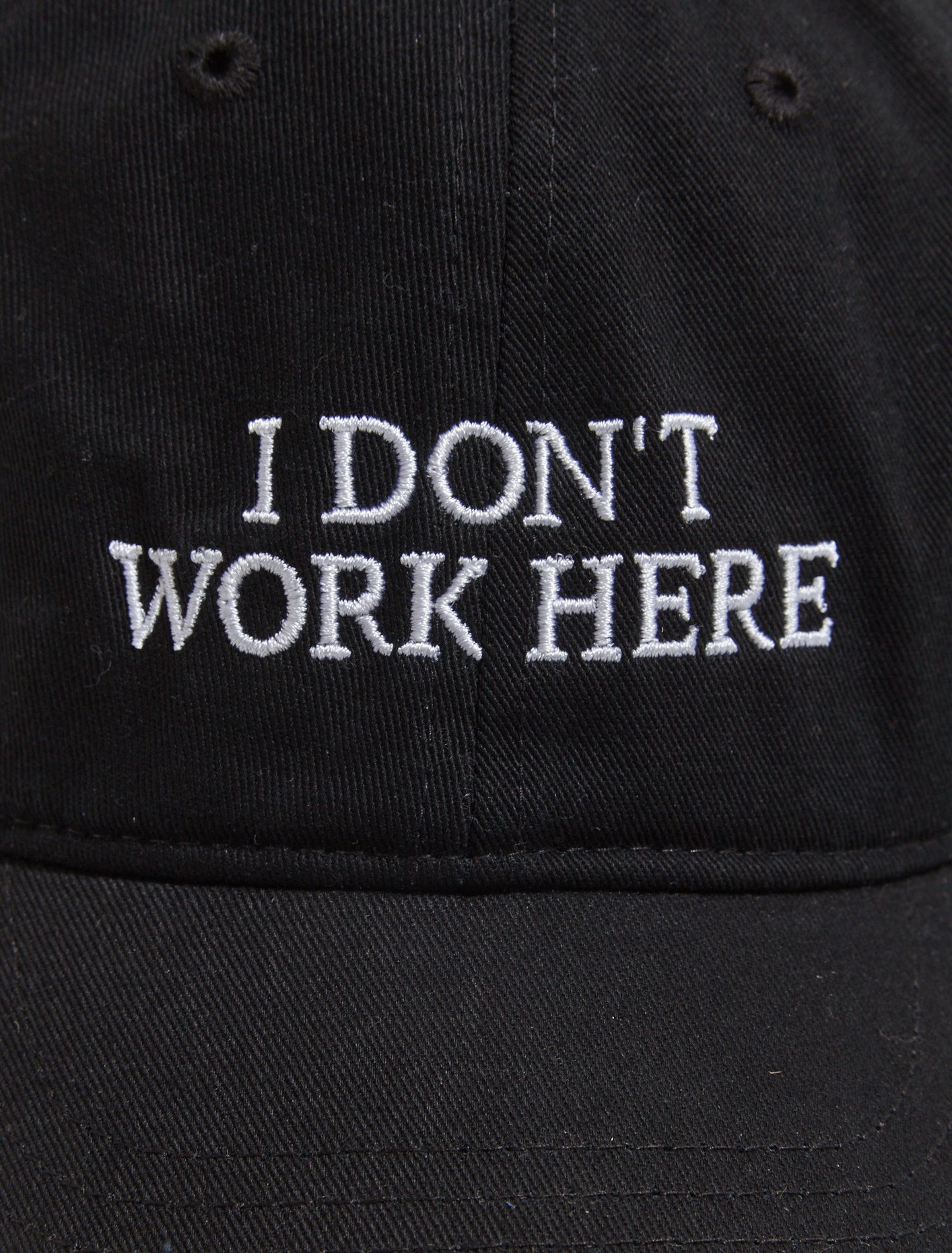 IDEA Books Ltd - I Don't Work Here Cap in Black - 1002797 – Voo Store