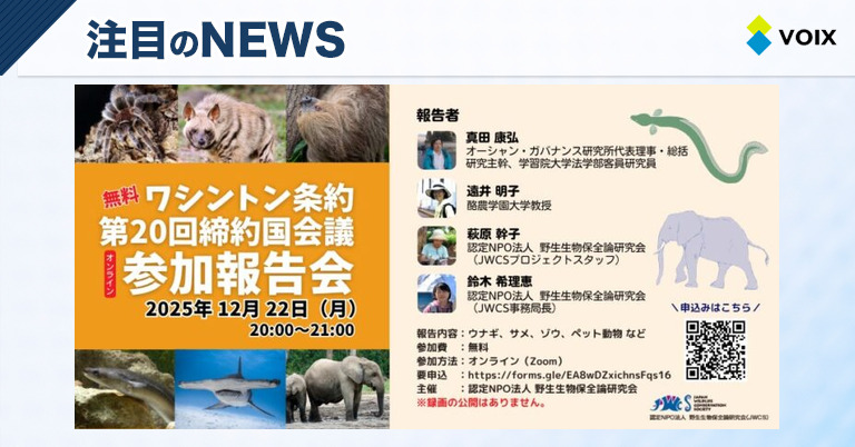 JWCS主催のワシントン条約締約国会議報告会 ウナギ保護の国際的課題を