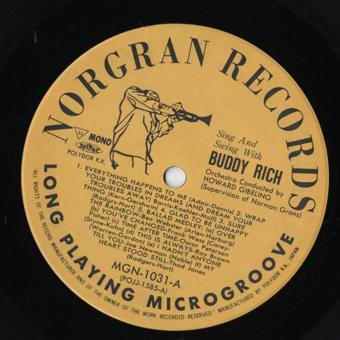 Buddy Rich - Sing And Swing With Buddy Rich LP 1994 JPN ドラム