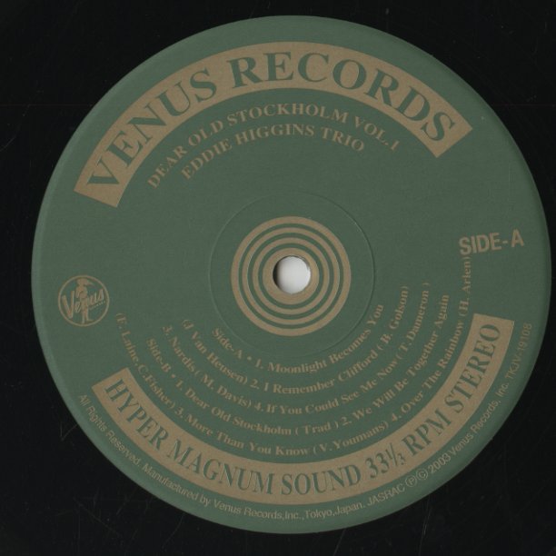 Eddie Higgins / エディ・ヒギンズ / Dear Old Stockholm (TKJV-19108