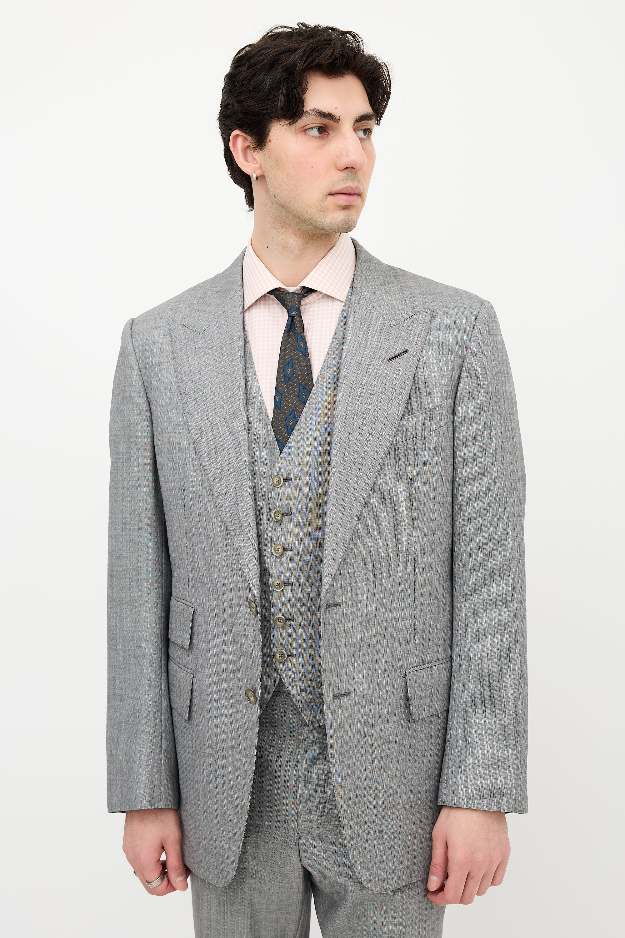 Tom Ford // Three Piece Herringbone Suit – VSP Consignment