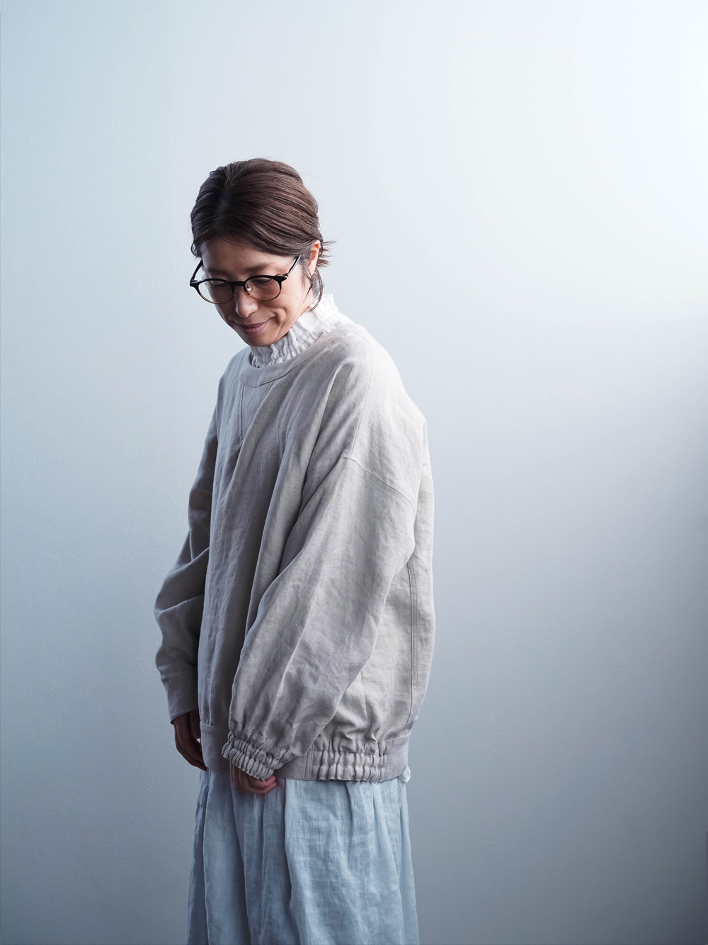 リネンスウェット】サイズ感が大事しっかり者のスウェット ／ 亜麻