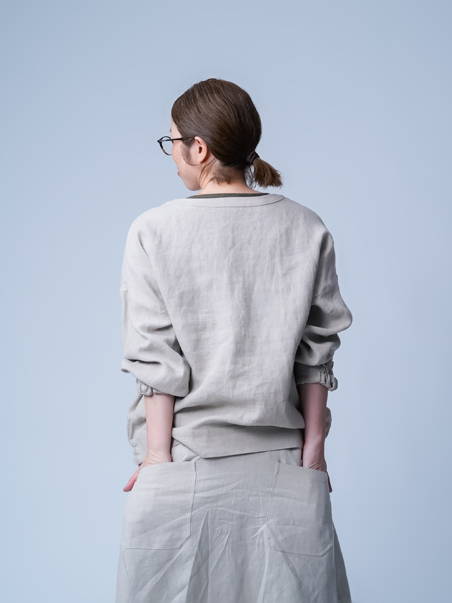 リネンスウェット】サイズ感が大事しっかり者のスウェット ／ 亜麻