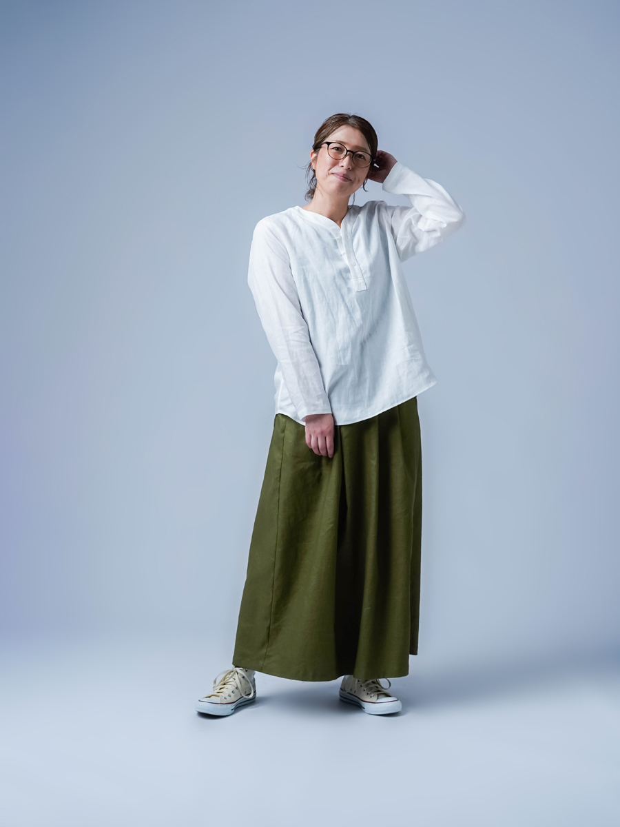 リネントップス】快適さ無制限 スリーピングシャツ ／ 白色 t030c-wht1