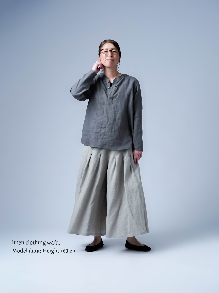 リネントップス】快適さ無制限 スリーピングシャツ ／ 鈍色 t030c-nib1