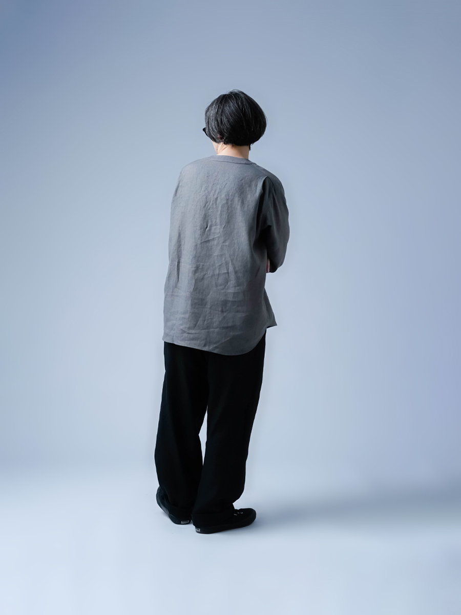 リネントップス】快適さ無制限 スリーピングシャツ ／ 鈍色 t030c-nib1