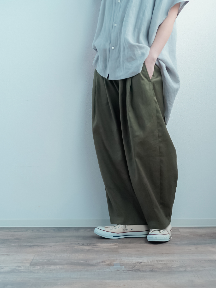 リネンソロテックス】立体を操る 魅惑のリネンサーカスパンツ