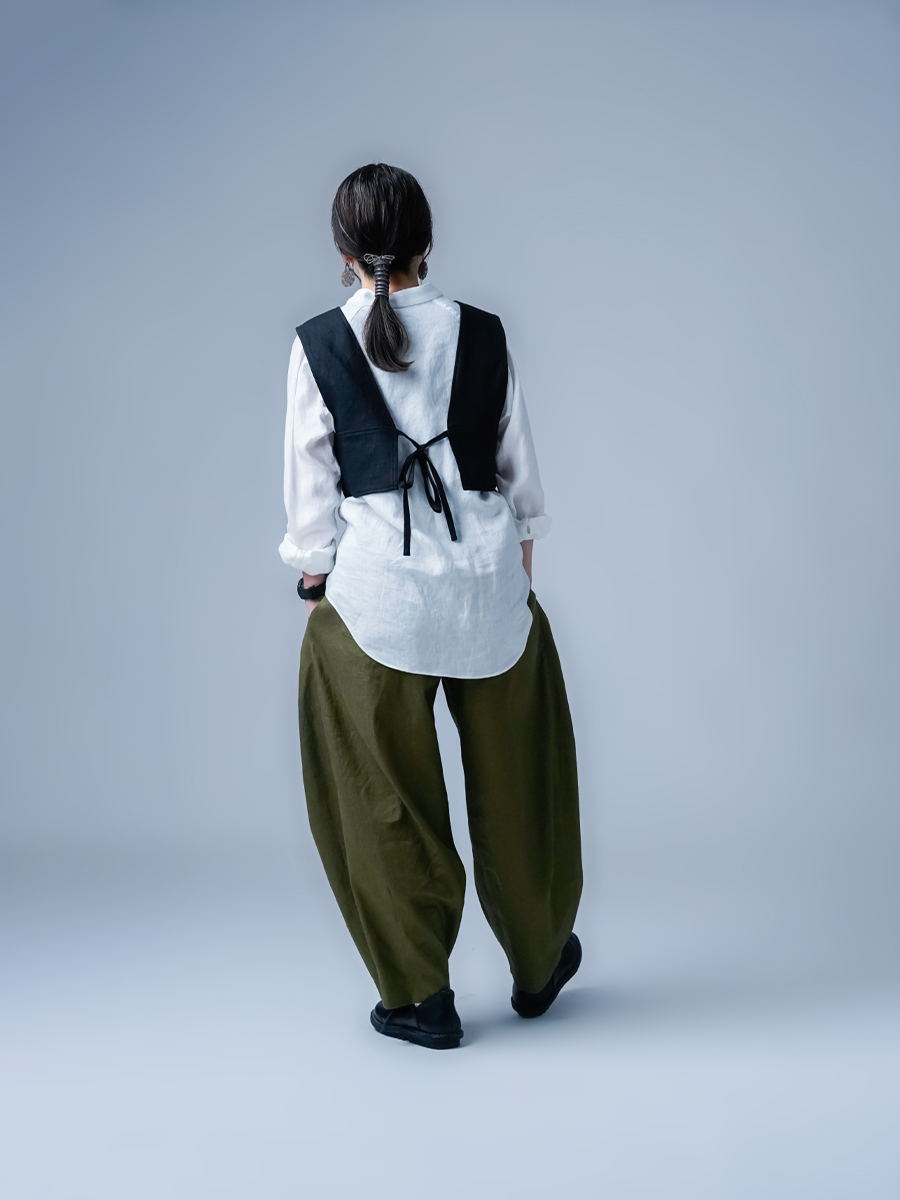 リネンソロテックス】立体を操る 魅惑のリネンサーカスパンツ