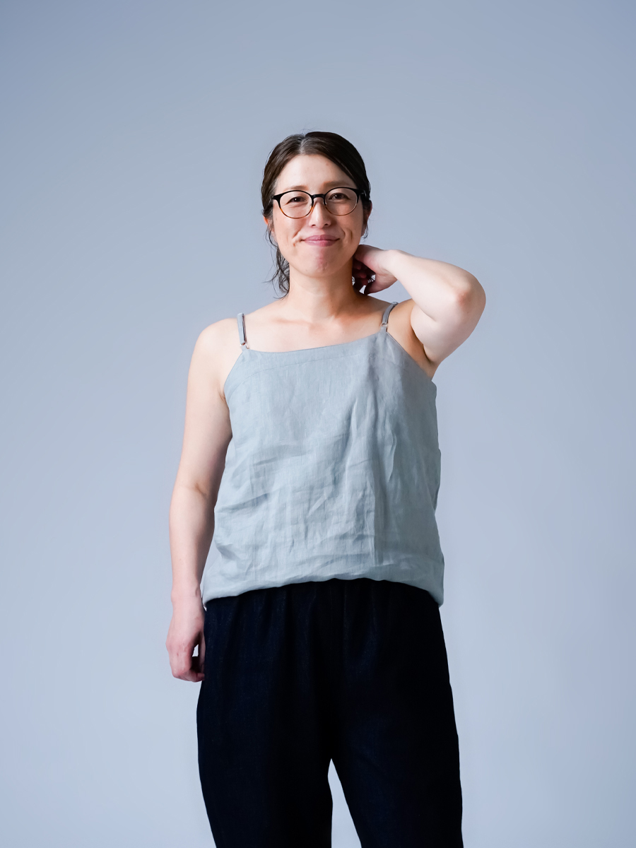 リネンキャミソール】下着をつけずに快適に過ごせる トッキノン