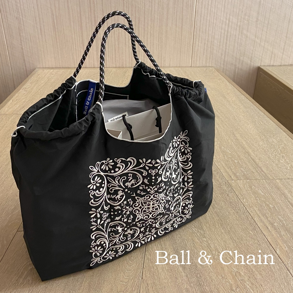 フェイラー ボールアンドチェーン エコバッグ 黒 L ブラック 【公式通販】