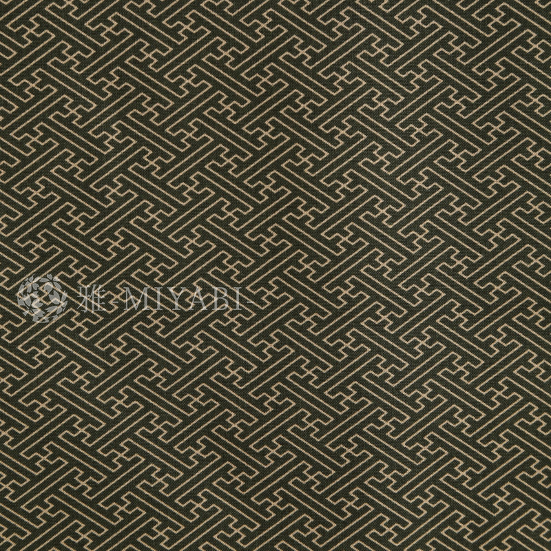和柄生地 雅 -MIYABI- / 紗綾形文様 / 深緑(olive green)